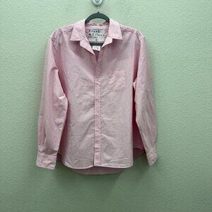 Frank & Eileen Pink Cotton Woven in Italy Long Sleeve Button Up Shirt Womens XL